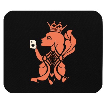 Discover Queen Hearts Playing Card Design 2 Color Vector Mouse Pads