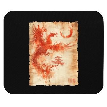 Discover Fantasy Papyrus Scroll Japanese Art Silhouette Mouse Pads