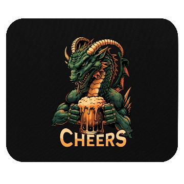 Discover Dragon Drinking Beer Cheers for St Patricks Day Mouse Pads