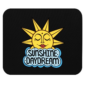 Discover Sunshine Daydream Happy Sun and Cloud Mouse Pads