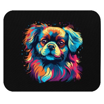 Discover Watercolor Colorful Tibetan Spaniel Mouse Pads