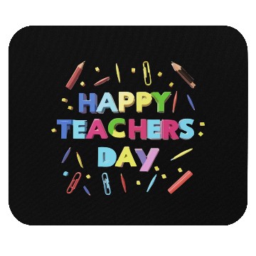 Discover Happy teachers day text design Mouse Pads