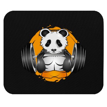 Discover Bodybuilder panda bear with barbell in the gym Mouse Pads