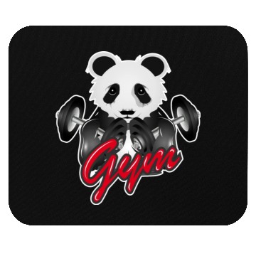 Discover Bodybuilder panda bear with barbell in gym Mouse Pads