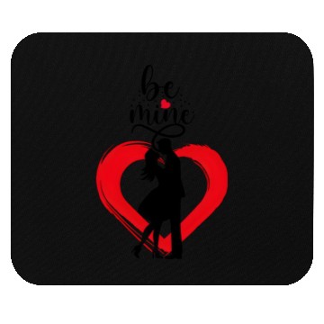 Discover Lovers' Embrace with a Red Heart – Be Mine Mouse Pads