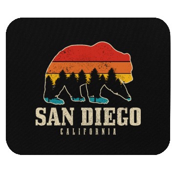 Discover San Diego California Bear Souvenir Mouse Pads