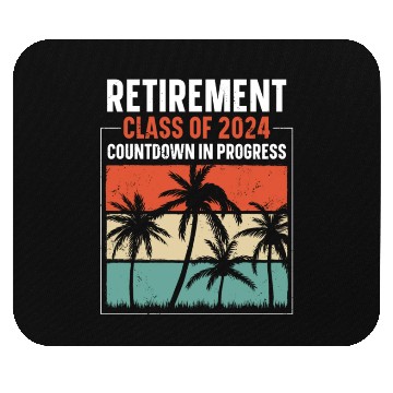 Discover 2024 Retirement Countdown Beach Mouse Pads