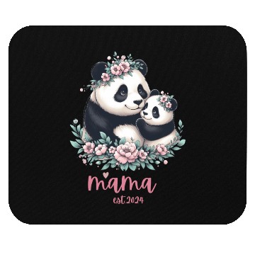 Discover Mama est 2024 I Panda Bear Mum I First Time Mom Mouse Pads