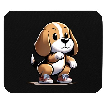 Discover Squat Squad: Beagle's Fitness Journey Mouse Pads