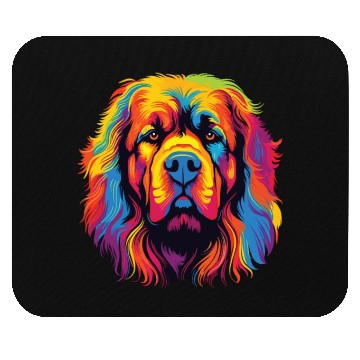 Discover Watercolor Colorful Tibetan Mastiff Mouse Pads