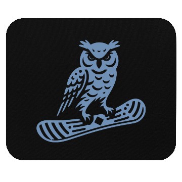 Discover Minimalist Design: Owl Snowboarder Silhouette Mouse Pads