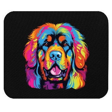 Discover Watercolor Colorful Tibetan Mastiff Mouse Pads