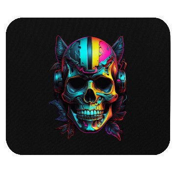 Discover Black and Neon Skull Graphic Mouse Pads - Edgy Goth