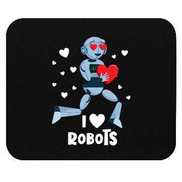 Discover I Love Robots Red Heart Robotics Class Engineer Mouse Pads