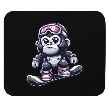 Discover Monkey Gorilla Chimpanzee Ski Vacation Skier Mouse Pads