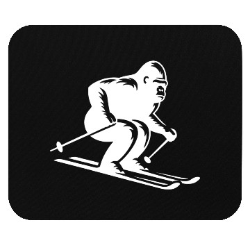 Discover Monkey Gorilla Chimpanzee Ski Silhouette Design Mouse Pads