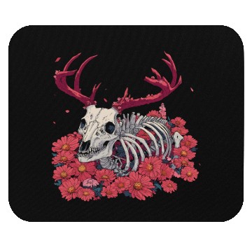 Discover Deer Floral Skeleton Flower Animal Mouse Pads