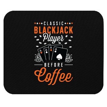 Discover Classic Blackjack Player Before Card Game Coffee Mouse Pads