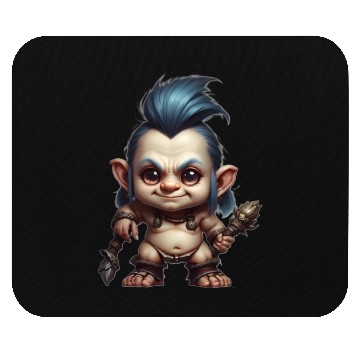 Discover Troll boy warrior with blue hair Mouse Pads