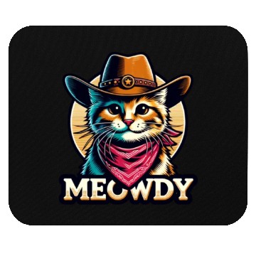 Discover Cute Meowdy Cat Cowboy Pun Mouse Pads