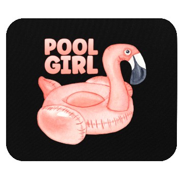 Discover Pool Girl Flamingo Floatie Swimming Pool Mouse Pads