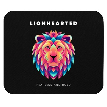 Discover Black Purple Illustrative Lion Mouse Pads