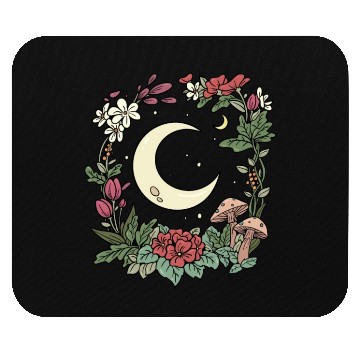 Discover Mushroom Moon Cottagecore Naturecore Mouse Pads
