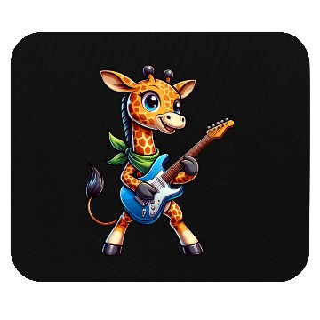 Discover A cool giraffe playing guitar musician Mouse Pads