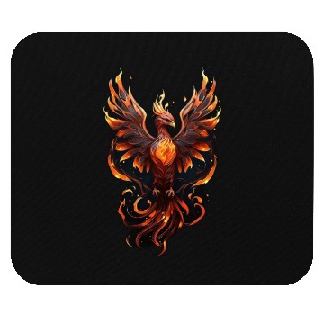 Discover Fiery Phoenix Tattoo Design - Flight of Rebirth Mouse Pads