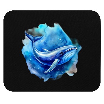 Discover blue whale Mouse Pads