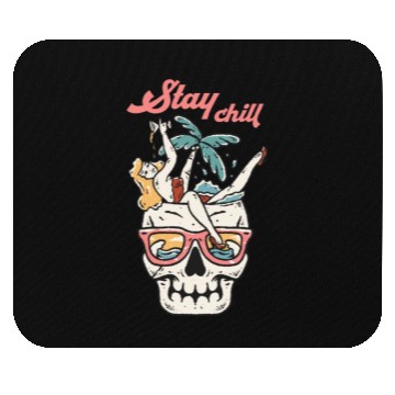 Discover Stay Chill Tropical Skull Mouse Pads