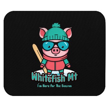 Discover Cute Pig Skiing Whitefish Mountain Mouse Pads