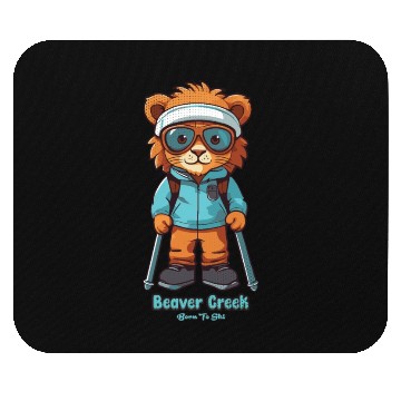 Discover Cute Lion Skiing Beaver Creek Mouse Pads