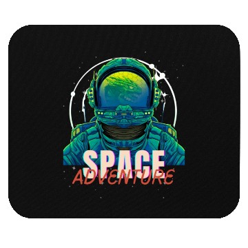Discover Space Adventure Art (Green Dragon/Astronaut) Mouse Pads