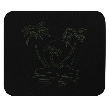Discover Outline Beach scenery with palm trees Mouse Pads