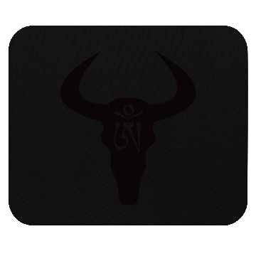 Discover Wild yak skull with Tibetan inscriptions Mouse Pads