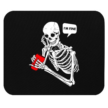 Discover Skeleton Design I m Fine Great Mouse Pads