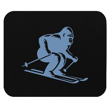 Discover Monkey Gorilla Chimpanzee Ski Silhouette Design Mouse Pads