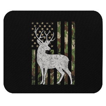 Discover Camo USA Flag Deer Elk Mouse Pads