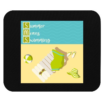 Discover Summer means swimming beach scene Mouse Pads