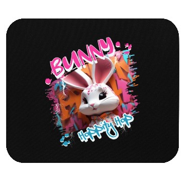 Discover Graffiti-inspired portraiture Bunny Mouse Pads