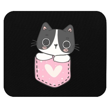 Discover Cute Cat in the pocket Mouse Pads