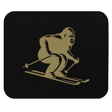 Discover Monkey Gorilla Chimpanzee Ski Silhouette Design Mouse Pads