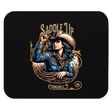 Discover Saddle Up Cowgirls Mouse Pads