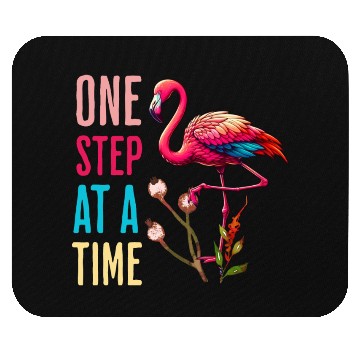 Discover One Step At A Time Flamingo Design Mouse Pads