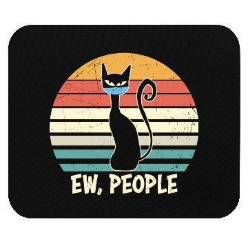 Discover Ew people Black Cat Mask Mouse Pads