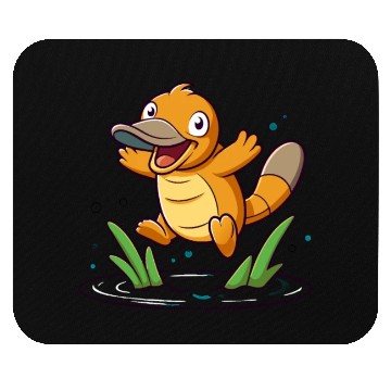 Discover Whimsical Platypus Frolicking in a Pond Mouse Pads