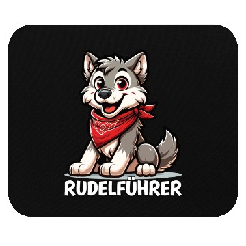 Discover Adorable Wolf Pup Leader Design Mouse Pads