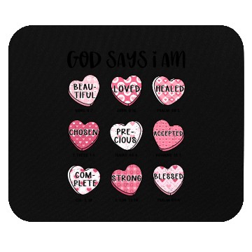 Discover God Says I Am Valentine Candy Hearts Mouse Pads