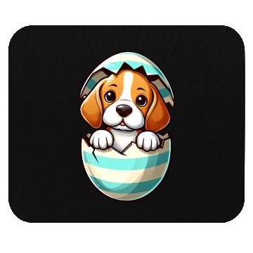Discover Colorful Beagle Dog Easter Egg Hatching Design Mouse Pads